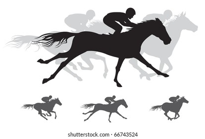 Horse race Silhouettes,