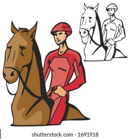 Horse racer. Vector illustration