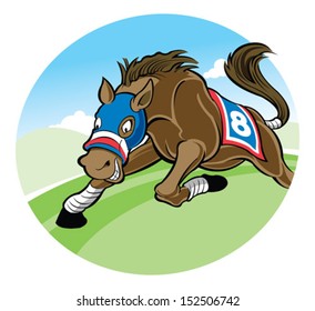 horse jockey cartoon