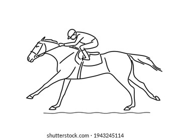 Horse racing action on the racetrack