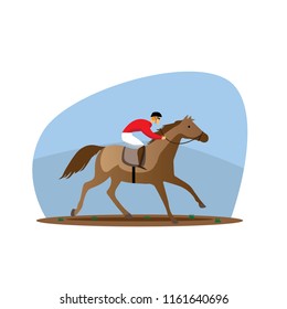 horse racing athlete vector illustration