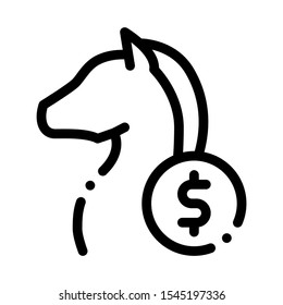 Horse Racing Betting And Gambling Icon Vector Thin Line. Contour Illustration