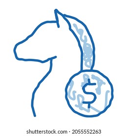 Horse Racing Betting And Gambling sketch icon vector. Hand drawn blue doodle line art sign. isolated symbol illustration