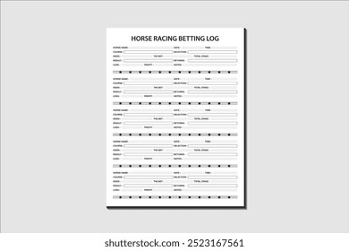 Horse Racing Betting Log Book KDP Interior Design