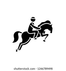 Horse racing black icon, vector sign on isolated background. Horse racing concept symbol, illustration 