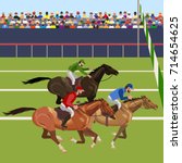 Horse racing competition. Vector illustration