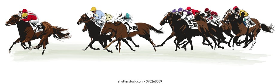 Horse racing competition- vector illustration