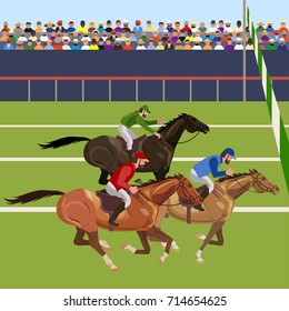 Horse racing competition. Vector illustration
