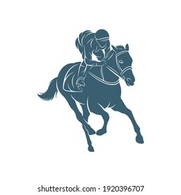 Horse Racing Design Vector Illustration, Creative Horse Race Logo Design Concepts Template, Icon Symbol