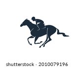 Horse racing emblem template. Isolated vector logo