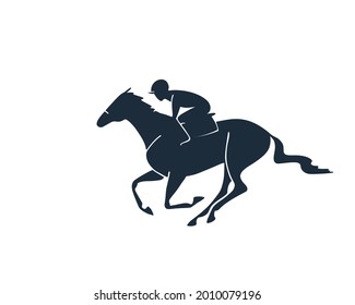 Horse racing emblem template. Isolated vector logo