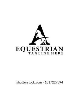 Horse Racing Equestrian Logo Design Template