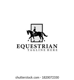 Horse Racing Equestrian Logo Design Template 