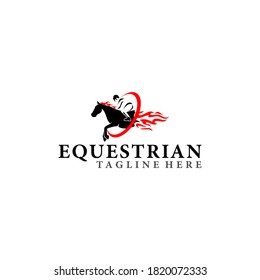 Horse Racing Equestrian Logo Design Template 