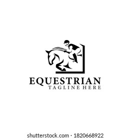 Horse Racing Equestrian Logo Design Template 