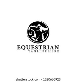 Horse Racing Equestrian Logo Design Template 