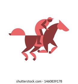 Horse racing equestrian sport jockey racehorse minimal modern geometric  logo