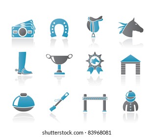 Horse Racing And Gambling Icons - Vector Icon Set