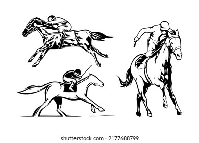 HORSE RACING ILLUSTRATION DESIGN ICON VECTOR LOGO VECTOR