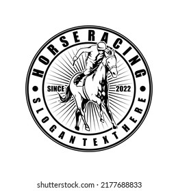 HORSE RACING ILLUSTRATION DESIGN ICON VECTOR LOGO VECTOR