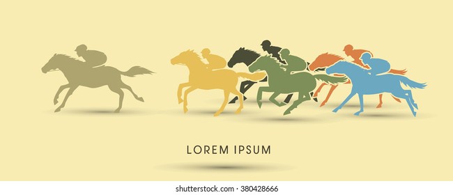 Horse racing ,Horse with jockey graphic vector.