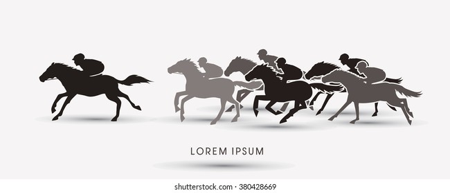 Horse Racing ,Horse With Jockey, Graphic Vector.