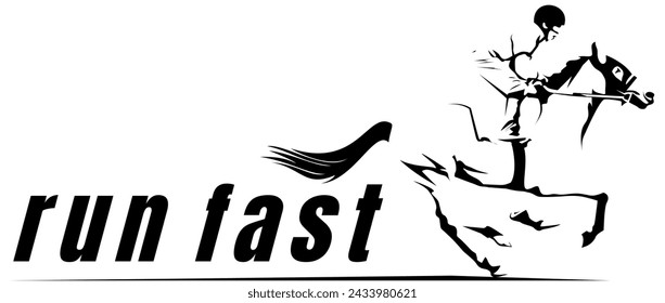 DISEÑO DE LOGOTIPO DE CARRERAS DE CABALLOS VECTOR ART