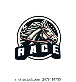 Horse racing logo, good for competition, stable, farm, tournament logo design