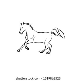 Horse Racing Logo. Vector file. Horse icon, black silhouette on white background. Vector illustration.Horse Logo and symbol vector