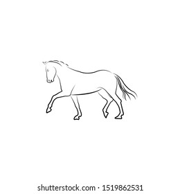 Horse Racing Logo. Vector file. Horse icon, black silhouette on white background. Vector illustration.Horse Logo and symbol vector