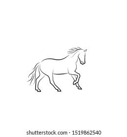 Horse Racing Logo. Vector file. Horse icon, black silhouette on white background. Vector illustration.Horse Logo and symbol vector