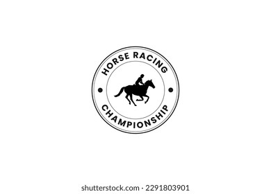 horse racing logo vector icon illustration