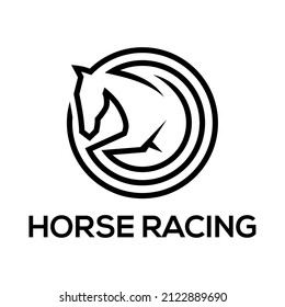 horse racing on white background , design element for logo, poster, card, banner, emblem, t shirt. Vector illustration