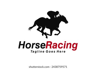 Horse racing with riders, on a white background.
