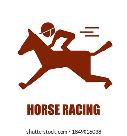 Horse Racing, Horse riding pictogram icon.