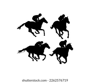 Horse Racing Silhouettes, art vector design