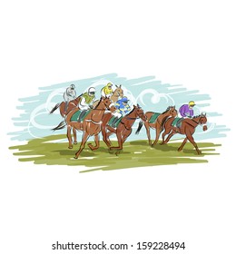 Horse racing, sketch for your design