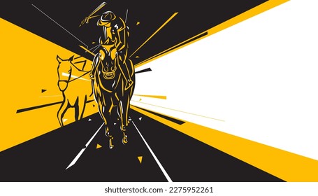 Horse racing sport abstract background design. Vector racehorse concept.