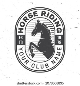 Horse racing sport club badges, patches, emblem, logo. Vector illustration. Vintage monochrome equestrian label with horse head silhouettes. Horseback riding sport. Concept for shirt or logo, print