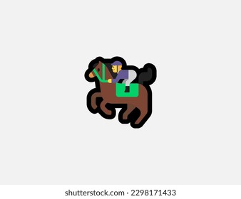 Horse Racing vector icon. Horseback riding. Emoji illustration. Isolated Horse Racing vector emoticon