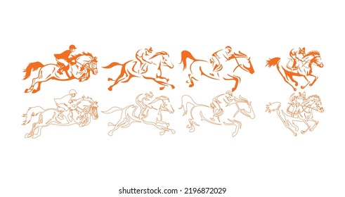 Horse Racing Vector Icon Symbol Template. Racing Speed Logo Vector. Horse Racing Contest vector