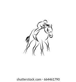 Horse racing vector illustration