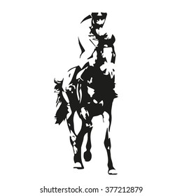 Horse racing, vector illustration, front view