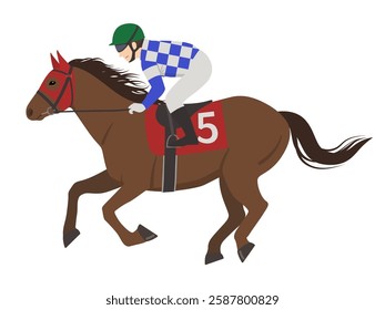 Horse racing vector illustration material