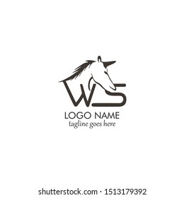 Horse racing vector logo letter WS