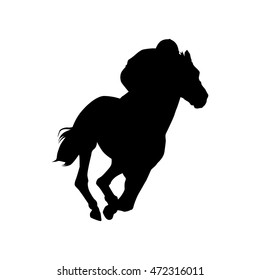 Horse racing vector silhouette