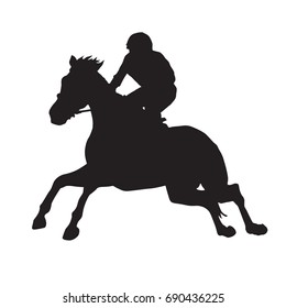 Horse racing vector silhouette