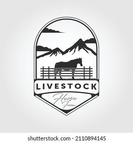 Horse Ranch, Farm Animal Logo Inspiration. Flat Design. Vector Illustration Concept