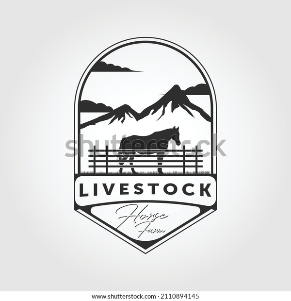 Horse ranch, Farm animal logo\
inspiration. Flat design. Vector illustration\
concept