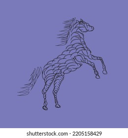 the horse reared, drawing, vector drawings izoliorovanny symbol, logo icon